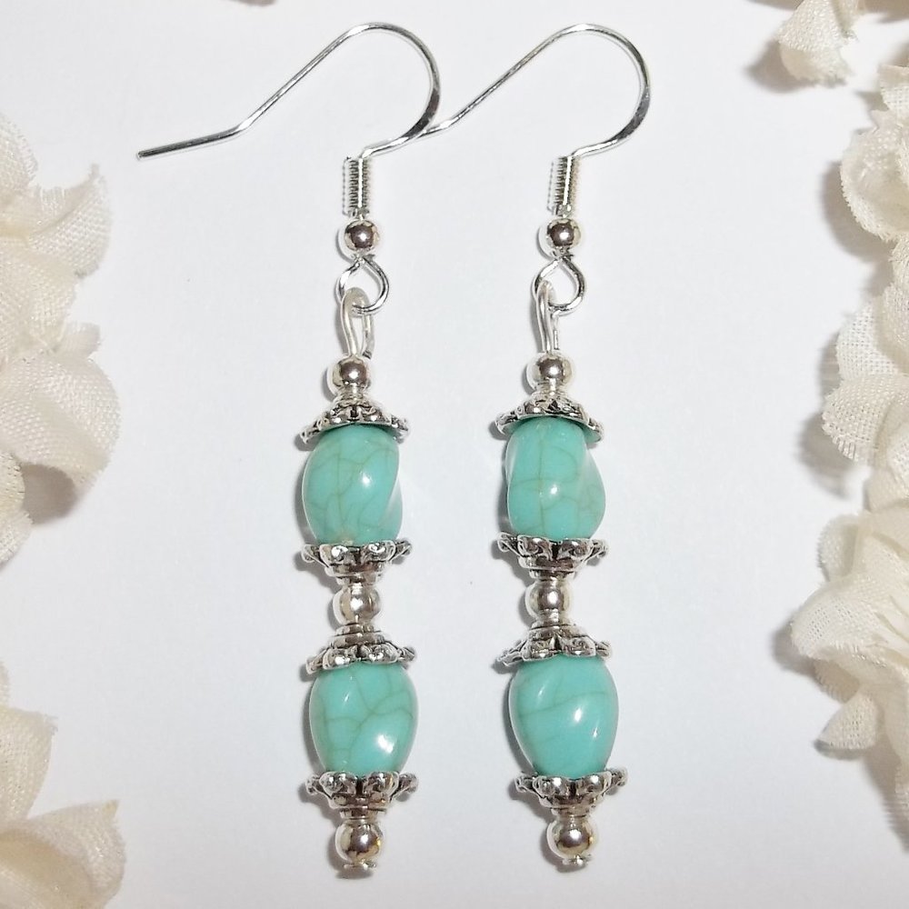 Earring, Earring, Earring, Earring Earrings Turquoise Blue Earring Set 4167 - Picture 1 of 10